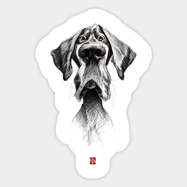 Sketchy Black Dog Sticker by Khasis